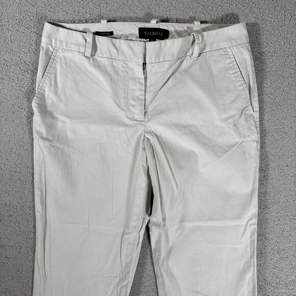 Talbots Signature Pants Women’s Size 4 Stone Flap Pockets Khaki Dress Pants - Picture 2 of 12